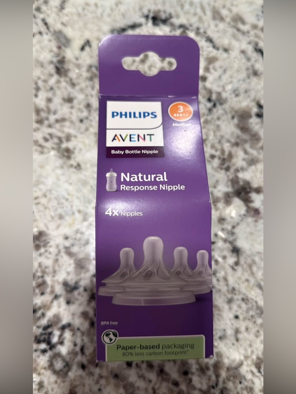 Philips Avent Natural Response Baby Bottle Nipples (4 Pack)